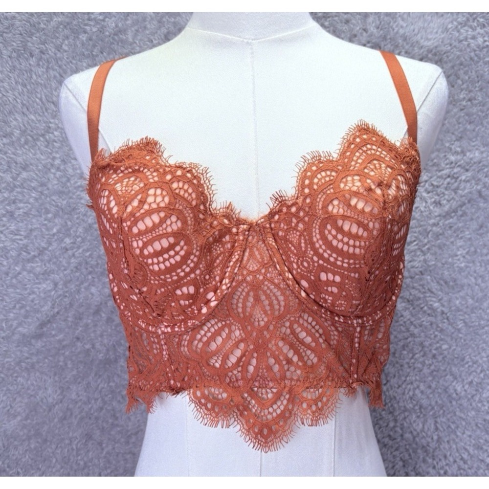 Victorias Secret Women 36D Longline Bra Lace Bustier Corset Dream Angel Underwir